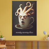 Maandagochtend blues cafeïne niveau waarschuwing 2 canvas afdruk (Insitu (Woonkamer))