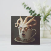 Maandagochtend blues cafeïne niveau waarschuwing 2 kaart (Staand voorkant)