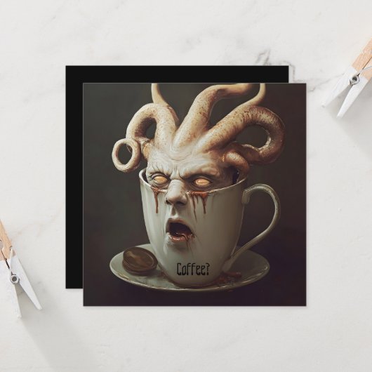 Maandagochtend blues cafeïne niveau waarschuwing 2 kaart (Voorkant / Achterkant in situ)