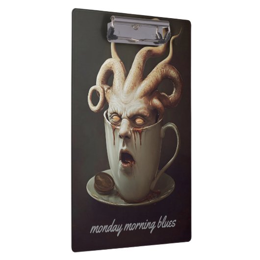 Maandagochtend blues cafeïne niveau waarschuwing 2 klembord (Rechts)