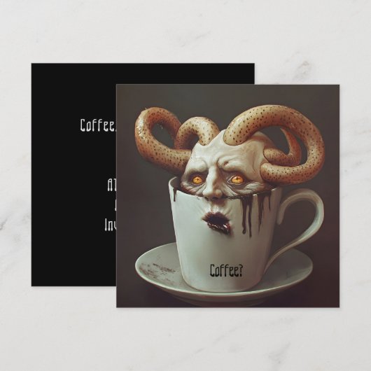 Maandagochtend blues cafeïne niveau waarschuwing 3 kaart (Voorkant / Achterkant)