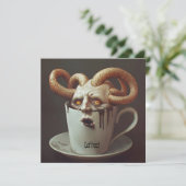 Maandagochtend blues cafeïne niveau waarschuwing 3 kaart (Staand voorkant)