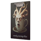 Maandagochtend blues cafeïne niveau waarschuwing 3 klembord (Links)