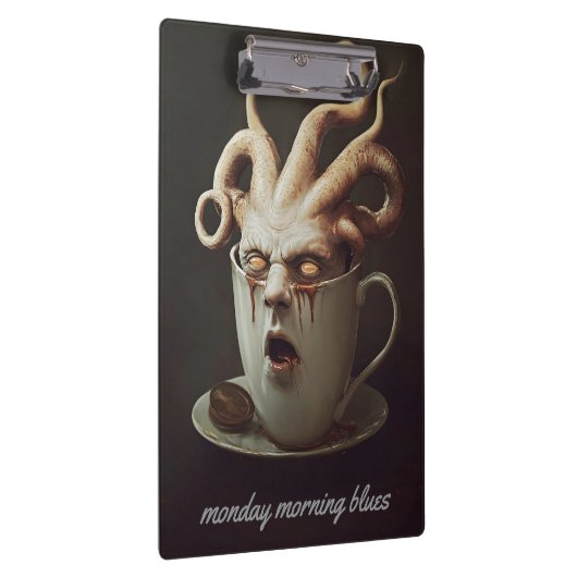 Maandagochtend blues cafeïne niveau waarschuwing 3 klembord (Rechts)