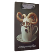 Maandagochtend blues cafeïne niveau waarschuwing 3 klembord (Rechts)