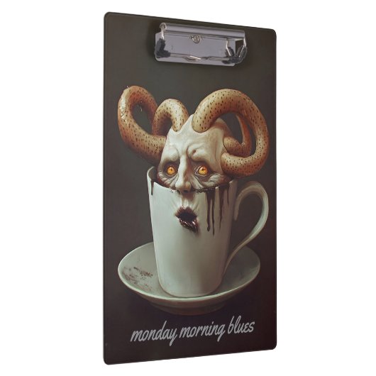 Maandagochtend blues cafeïne niveau waarschuwing 3 klembord (Rechts)