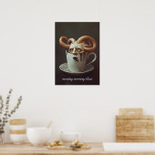 Maandagochtend blues cafeïne niveau waarschuwing 3 poster (Keuken)