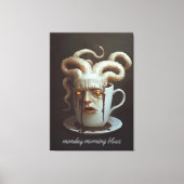 Maandagochtend blues cafeïne niveau waarschuwing 4 canvas afdruk (Voorkant)