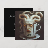 Maandagochtend blues cafeïne niveau waarschuwing 4 kaart (Voorkant / Achterkant)