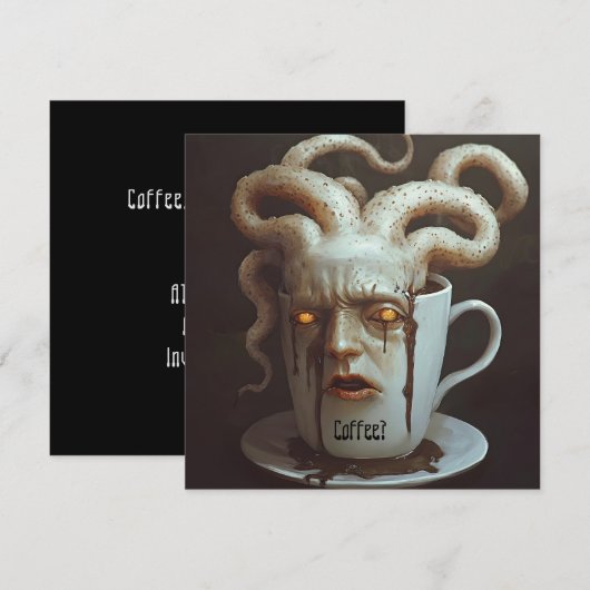 Maandagochtend blues cafeïne niveau waarschuwing 4 kaart (Voorkant / Achterkant)