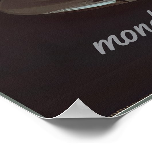 Maandagochtend blues cafeïne niveau waarschuwing 4 poster (Hoek)