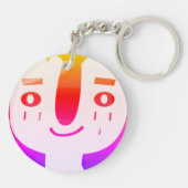 Maandagochtend gelukkig gezicht sleutelhanger (Achterkant)