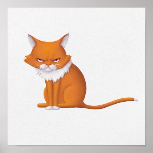 Maandagochtend Kattengezicht Poster (Voorkant)