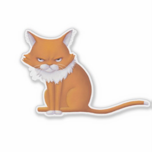 Maandagochtend Kattengezicht Sticker (Voorkant)