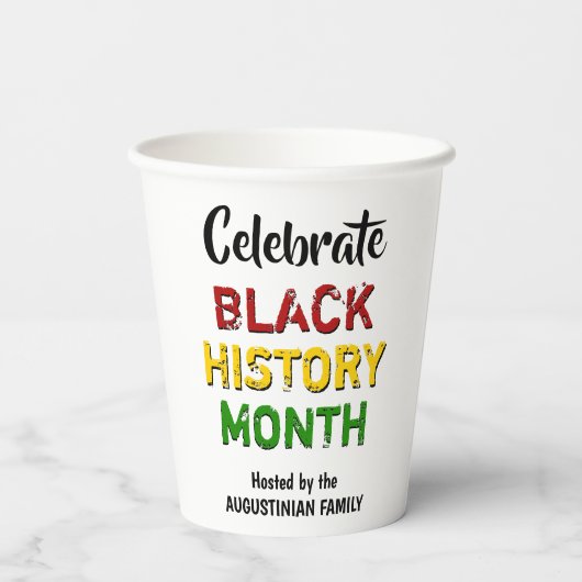 Maandbericht over de Zwarte Geschiedenis Bekijken Papieren Bekers (Achterkant)