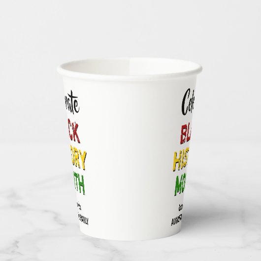 Maandbericht over de Zwarte Geschiedenis Bekijken Papieren Bekers (Links)