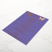 Maandbloem Vlinder-Thema Verjaardagsdiner Menu (Gedraaid)