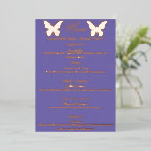 Maandbloem Vlinder-Thema Verjaardagsdiner Menu (Staand Voorkant)