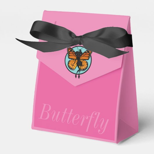 MAANDEKBUTTERFLY LADY TENT FAVOR BOX BEDANKDOOSJES (Voorkant Zijde)