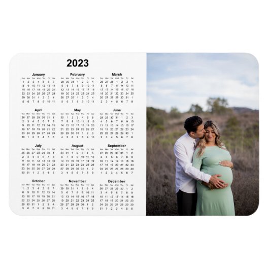 Maandelijks 2023 Kalender Magnet met Foto Magneet (Horizontaal)