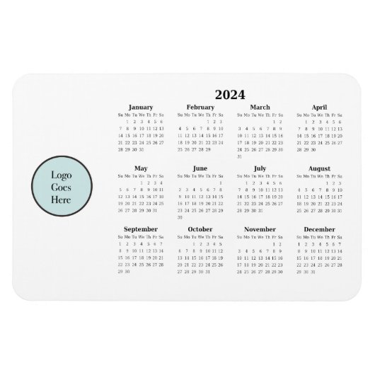 Maandelijks 2024 de Magnet van de Kalender met Bed Magneet (Horizontaal)