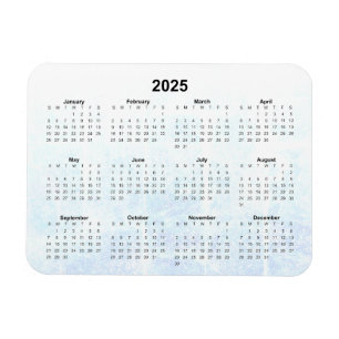 Maandelijks 2025 kalender magneet geweven