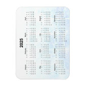 Maandelijks 2025 kalender magneet geweven (Verticaal)