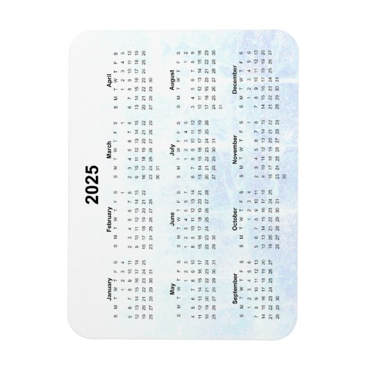 Maandelijks 2025 kalender magneet geweven (Verticaal)