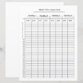 Maandelijks 4 kolomschema voor omslagen per minuut (Voorkant / Achterkant)