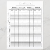 Maandelijks 4 kolomschema voor omslagen per minuut (Voorkant)