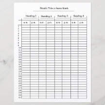 Maandelijks 4 kolomschema voor omslagen per minuut
