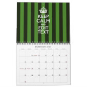 Maandelijks Aangepast KEEP CALM Jouw tekst Green Kalender (Feb 2027)
