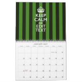 Maandelijks Aangepast KEEP CALM Jouw tekst Green Kalender (Jan 2027)
