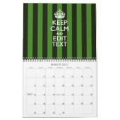 Maandelijks Aangepast KEEP CALM Jouw tekst Green Kalender (Mar 2027)