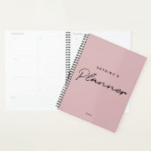 Maandelijks aangepast modern roze minimalistisch s planner (Display)