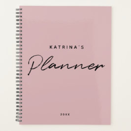 Maandelijks aangepast modern roze minimalistisch s planner