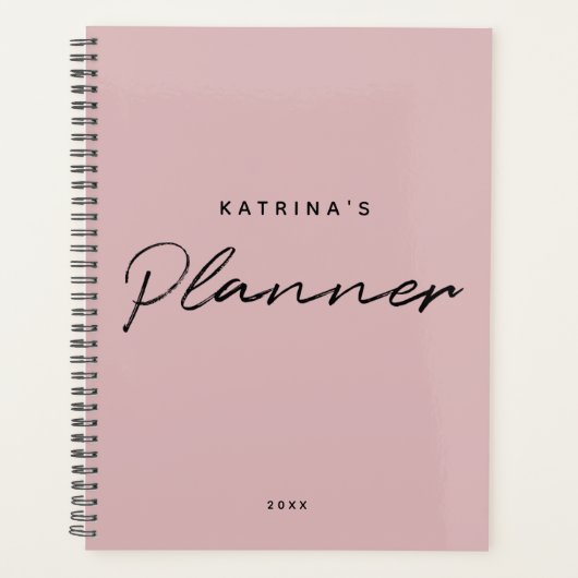 Maandelijks aangepast modern roze minimalistisch s planner (Voorkant)