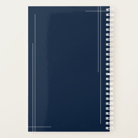 Maandelijks Abstract monogram voor moderne marine Planner (Achterkant)