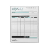 Maandelijks begrotingsplan van inkomsten en uitgav notitieblok (Linkerzijde)