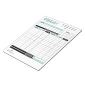 Maandelijks begrotingsplan van inkomsten en uitgav notitieblok (Schuin)