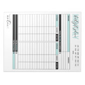 Maandelijks begrotingsplan van inkomsten en uitgav notitieblok (Voorkant)