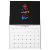 Maandelijks BEHOUD CALM Jouw tekst Multicolored Kalender (Jan 2026)