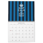 Maandelijks gepersonaliseerd HOUD KALM EN Jouw tek Kalender (Mar 2026)