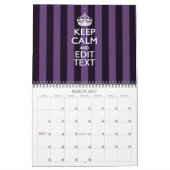 Maandelijks Gepersonaliseerd HOUD KALM Jouw tekst  Kalender (Mar 2027)