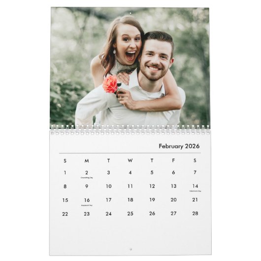 Maandelijks gepersonaliseerde multi foto's familie kalender (Feb 2026)