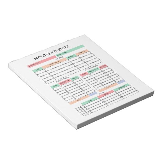 Maandelijks Notitieblok begroting (Schuin)