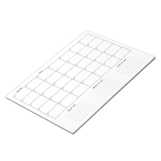 Maandelijks Notitieblok van de Kalender (Schuin)