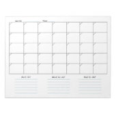 Maandelijks Notitieblok van de Kalender (Voorkant)