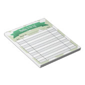 Maandelijks om lijst te doen - groen notitieblok (Schuin)