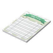 Maandelijks om lijst te doen - groen notitieblok (Linkerzijde)